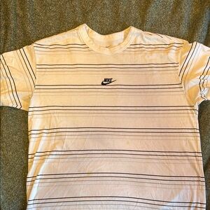 Vintage Nike Striped T-Shirt White Black
